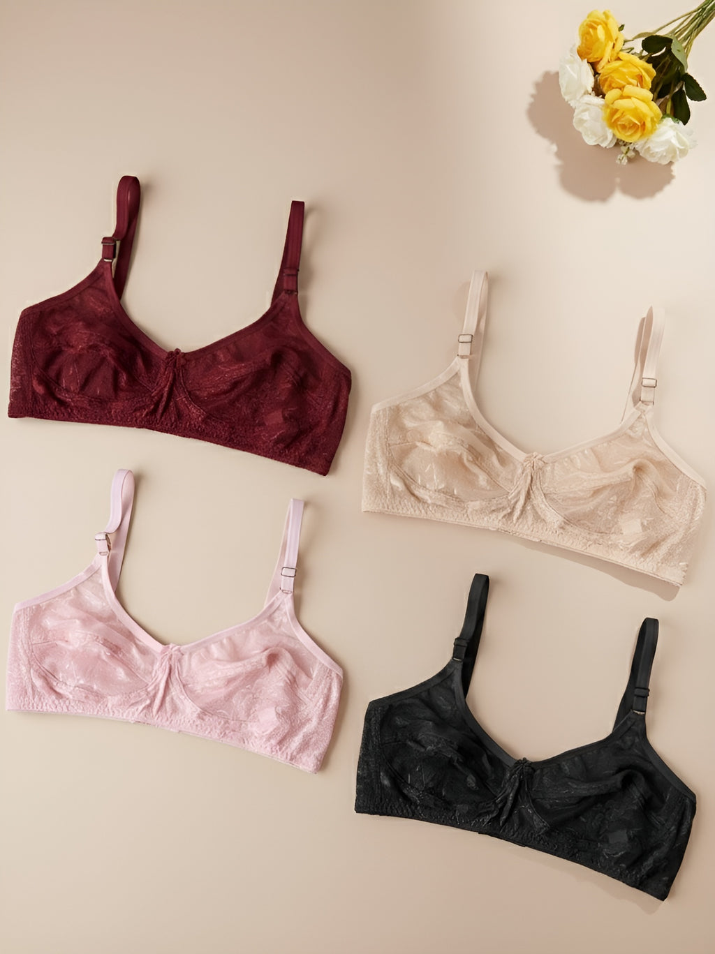 Premium Net Bra - Pack of 4