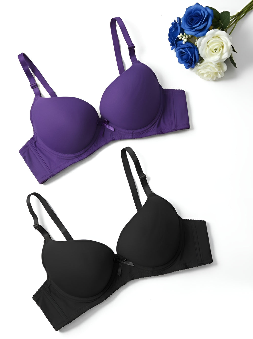 Daily Wear Padded Bra - Multi Design - Random Color (Pack of 4)